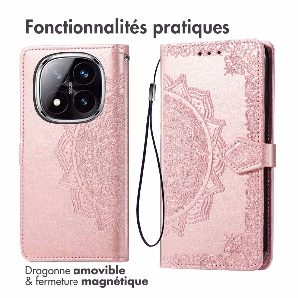 imoshion Etui de télephone Mandala Xiaomi Redmi Note 14 Pro (4G) - Rose Doré