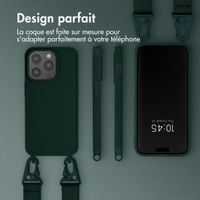 Selencia Coque silicone avec cordon amovible iPhone 15 Pro - Vert foncé