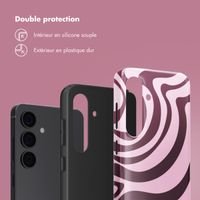 Selencia Coque arrière Vivid Samsung Galaxy S24 - Wavy Swirl Pink Plum