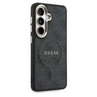 Guess Coque arrière en cuir 4G avec MagSafe Samsung Galaxy S26 - Gold Edge - Black