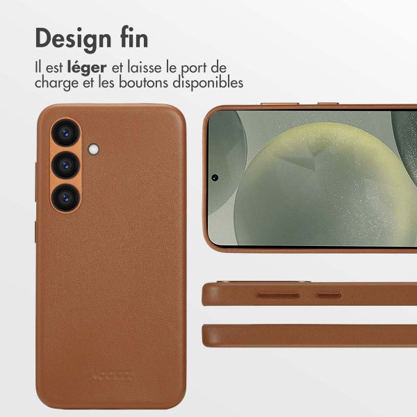 Accezz Coque arrière en cuir avec MagSafe Samsung Galaxy S24 - Sienna Brown