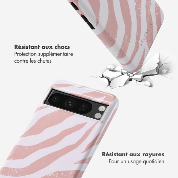 Selencia Coque arrière Vivid Tough Google Pixel 8 Pro - Colorful Zebra Old Pink