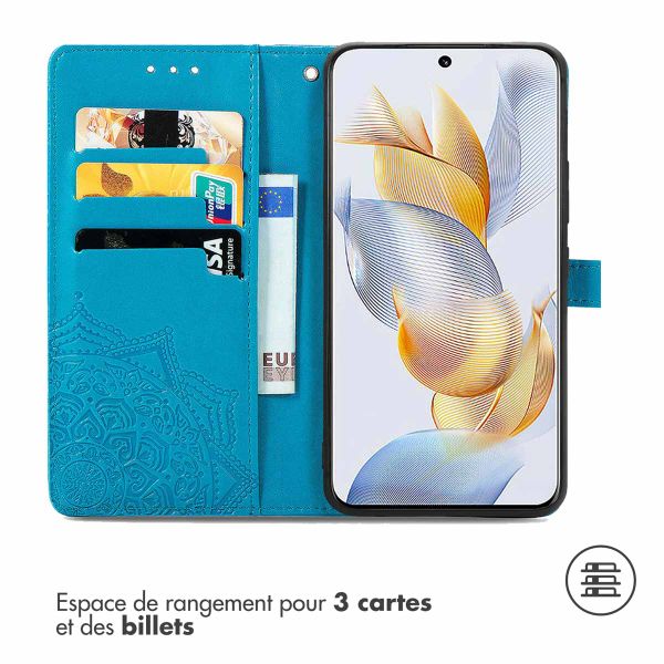 imoshion Etui de téléphone portefeuille Mandala Honor 90 - Turquoise