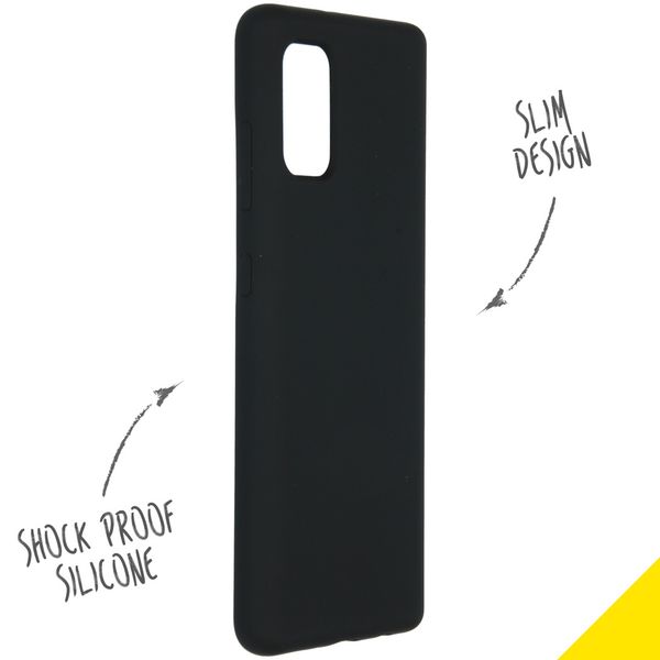 Accezz Coque Liquid Silicone Samsung Galaxy A41 - Noir