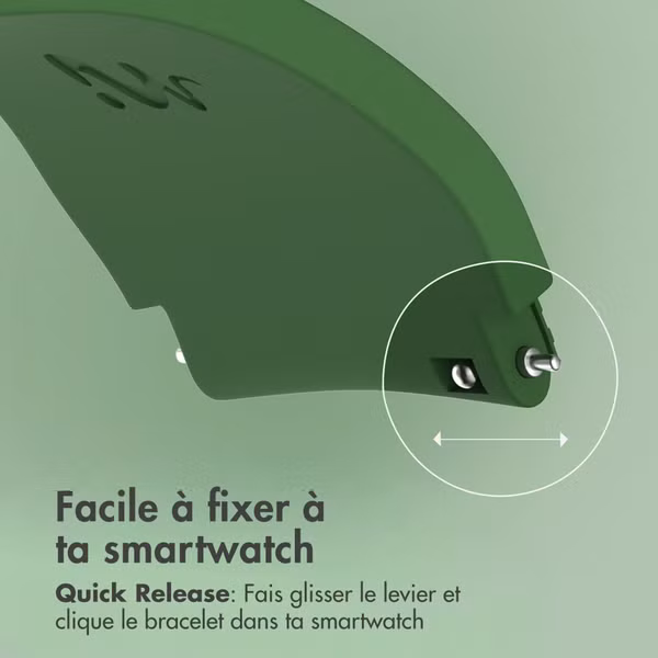 imoshion Bracelet en silicone souple - Connexion universelle 22 mm - Vert foncé