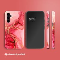 Selencia Coque arrière Vivid Tough Samsung Galaxy A34 - Rosy Marble