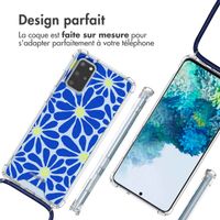 imoshion Coque Design avec cordon Samsung Galaxy S20 Plus - Cobalt Blue Flowers Connect