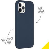 Accezz Coque Liquid Silicone iPhone 12 Pro Max - Bleu foncé