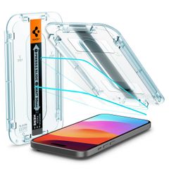 Spigen Protection d'écran en verre trempé GLAStR Fit + Applicator 2-pack Apple iPhone 16 / 15