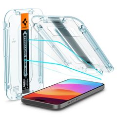 Spigen Protection d'écran en verre trempé GLAStR Fit + Applicator 2-pack iPhone 16 / 15