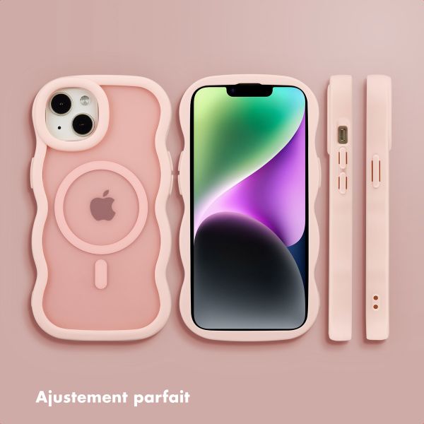 Selencia Coque arrière Wavy avec MagSafe Apple iPhone 14 / 13 - Soft Pink