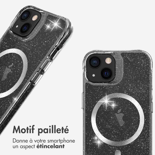 imoshion Coque Pailletée avec MagSafe iPhone 13 - Argent