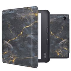 imoshion Design Slim Hard Sleepcover avec support Kobo Libra 2 / Tolino Vision 6 - Black Marble