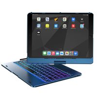 Accezz Étui de tablette Clavier QWERTY iPad 10.2 pouces (2019/2020/2021) / iPad Pro 10.5 (2017) - Bleu foncé