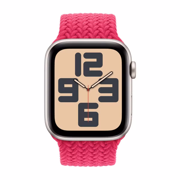Apple Bracelet Solo tressé Apple Watch Series 1 - 11 / SE / Ultra (44/45/46/49 mm) - Taille 9 - Raspberry