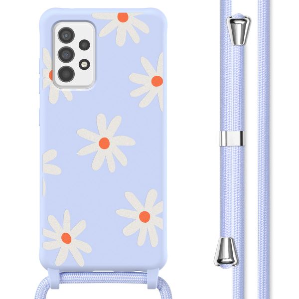 imoshion Coque design en silicone avec cordon Samsung Galaxy A52(s) / (5G/4G) - Lila Flower Distance