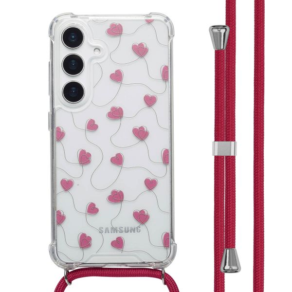 imoshion Coque Design avec cordon Samsung Galaxy S25 - Dusty Rose Connected Hearts