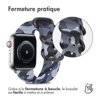 imoshion Bracelet robuste en nylon Apple Watch Series 1 - 9 / SE (38/40/41 mm) | Series 10 / 11 (42 mm) - Camouflage Grey