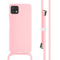 imoshion Coque en silicone avec cordon Samsung Galaxy A22 (5G) - Rose