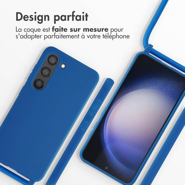 imoshion Coque en silicone avec cordon Samsung Galaxy S23 - Bleu