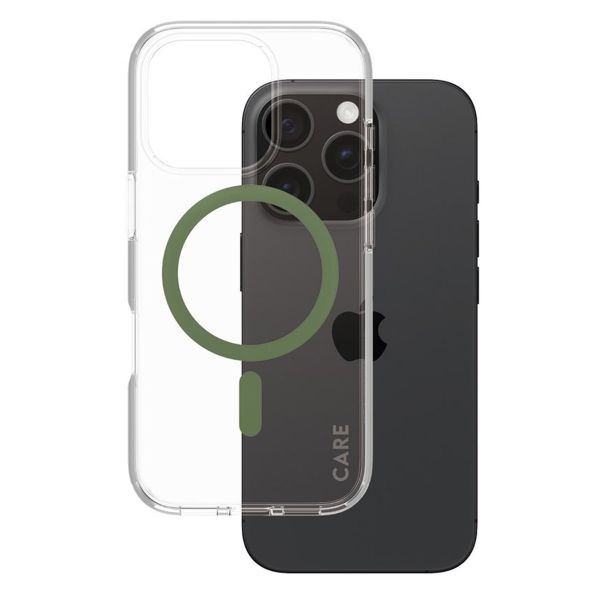 CARE by PanzerGlass Coque Urban Combat MagSafe iPhone 16 Pro - Transparent / Vert