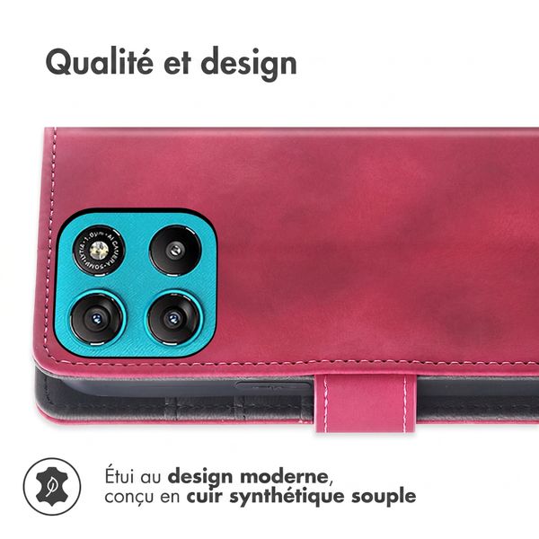 imoshion Etui de télephone portefeuille avec cordon Motorola Moto G77 - Rouge