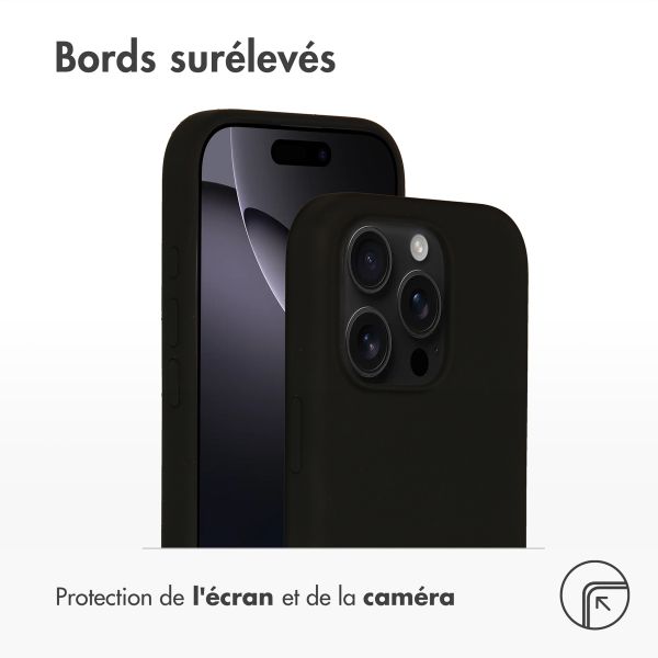 Accezz Coque Liquid Silicone avec MagSafe Apple iPhone 16 Pro - Noir