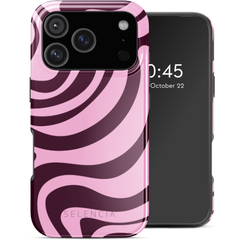 Selencia Coque arrière Vivid avec MagSafe Apple iPhone 17 Pro - Wavy Swirl Pink Plum