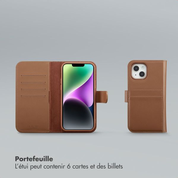 Selencia Étui portefeuille amovible Olyn avec MagSafe Apple iPhone 14 / 13 - Marron