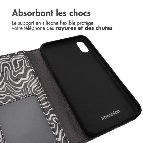 imoshion Étui de télephone portefeuille Design Apple iPhone Xr - Black And White