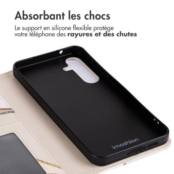 imoshion Étui de téléphone portefeuille Design Samsung Galaxy A55 - Beige Graphic