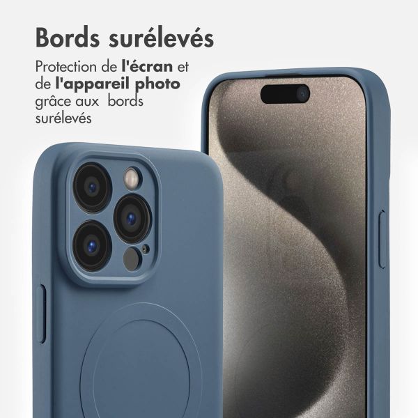 imoshion Coque Couleur avec MagSafe iPhone 15 Pro Max - Bleu foncé