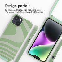 imoshion Coque design en silicone avec cordon Apple iPhone 14 - Retro Green
