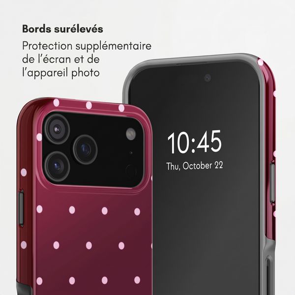 Selencia Coque arrière Vivid avec MagSafe Apple iPhone 17 Pro Max - Happy Dots Burgundy