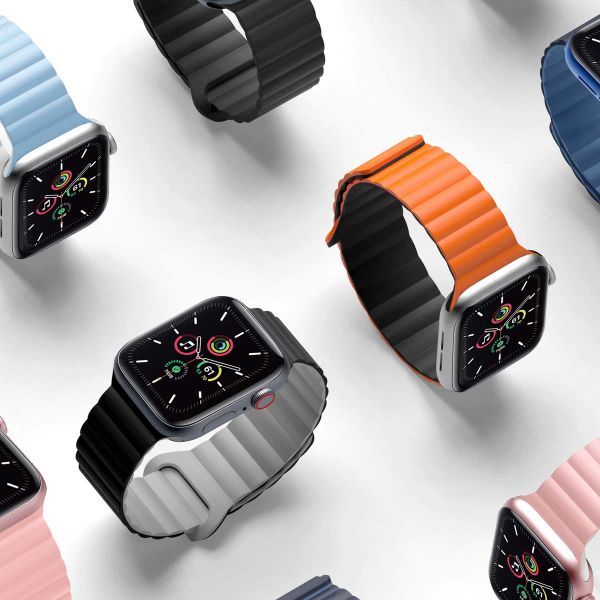 imoshion Bracelet magnétique en silicone Apple Watch Apple Watch Series 1 á 10 / SE / Ultra (2) (44/45/46/49 mm) - Noir / Gris