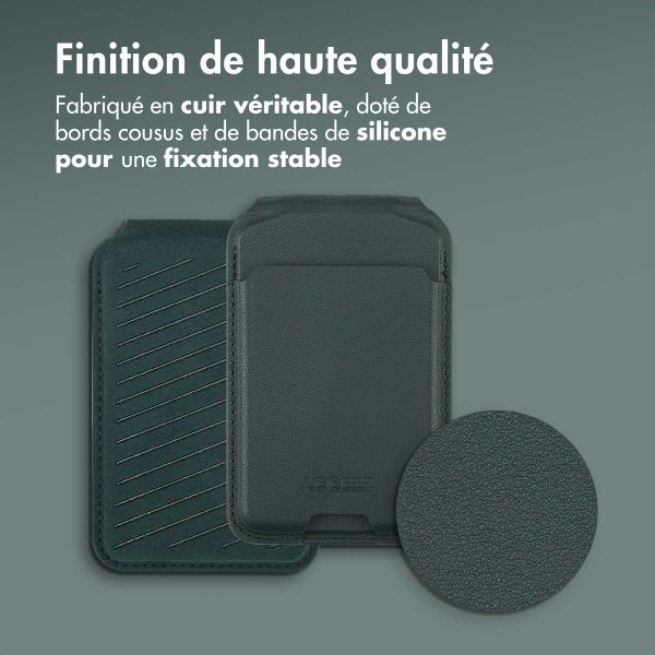 Accezz Portefeuille en cuir avec support - Compatible avec MagSafe et Qi2 - Cedar Green