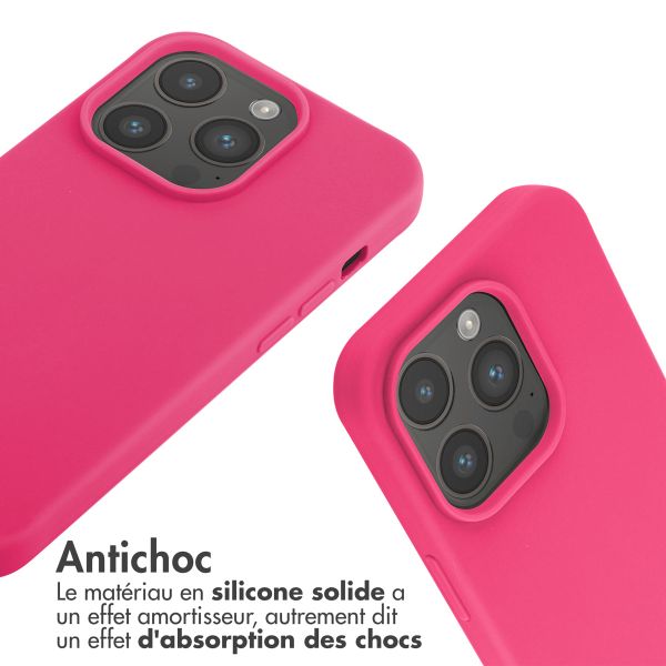 imoshion Coque en silicone avec cordon Apple iPhone 14 Pro - Fluor Roze