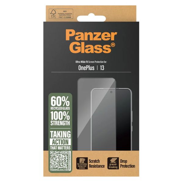 PanzerGlass Protection d'écran Ultra-Wide Fit Anti-bactérienne OnePlus 13