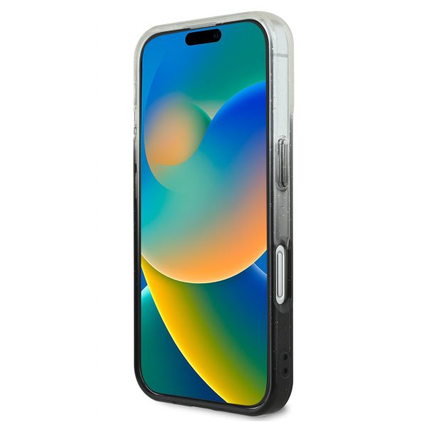 Guess Coque MagSafe IML Glitter Gradient Apple iPhone 16 - Noir