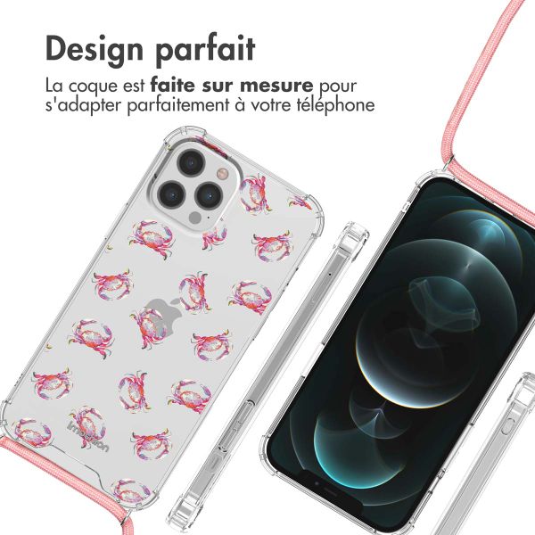 imoshion Coque Design avec cordon iPhone 12 (Pro) - Crab Watercolor