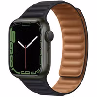 Apple Leather Link Apple Watch Series 1 á 9 / SE (38/40/41 mm) | Series 10 (42 mm) - Taille S/M - Midnight
