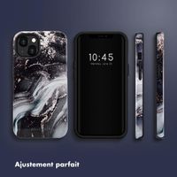 Selencia Coque arrière Vivid Tough iPhone 13 - Chic Marble Black