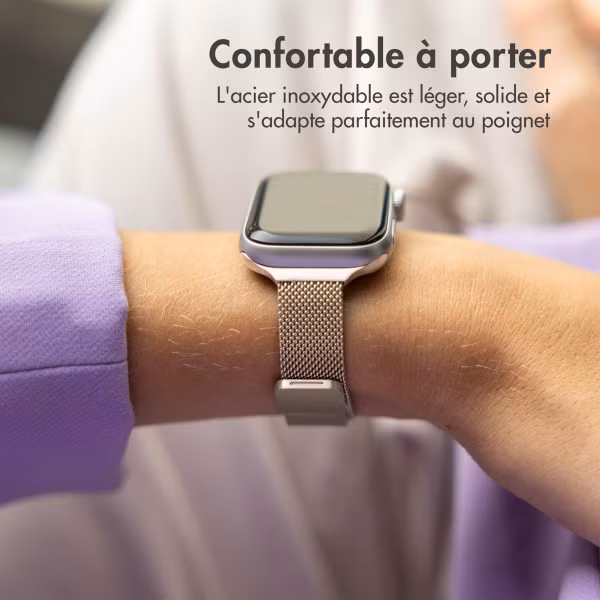 imoshion Bracelet slim Milanese Apple Watch Series 1 t/m 9 / SE (38/40/41 mm) | Series 10 / 11 (42 mm) - Champagne