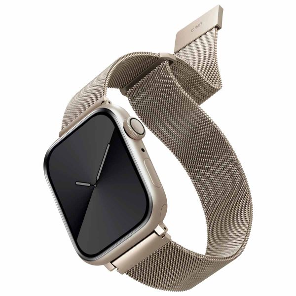 Uniq Dante Mesh Bracelet Milanais en acier Apple Watch Series 1 á 10 / SE / Ultra (2) (44/45/46/49 mm) - Starlight