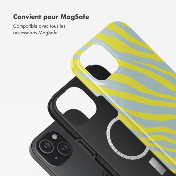 Selencia Coque arrière Vivid Tough avec MagSafe iPhone 15 - Zebra Winter Sky Titanium Yellow