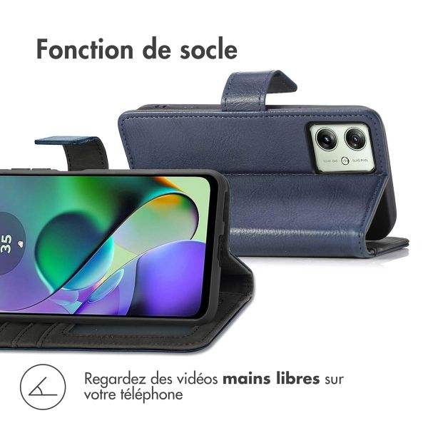 imoshion Étui de téléphone portefeuille Luxe Motorola Moto G54 - Bleu foncé