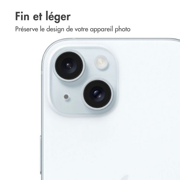 imoshion Lot de 2 protections d'objectif de caméra Apple iPhone 15 / 15 Plus - Blue