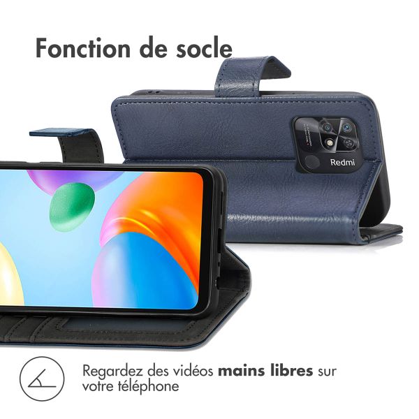 imoshion Étui de téléphone portefeuille Luxe Xiaomi Redmi 10C - Bleu foncé