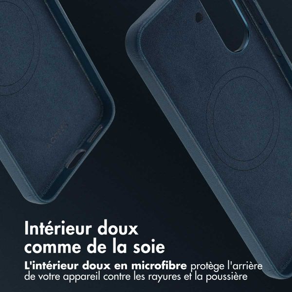 Accezz Coque arrière en cuir avec MagSafe Samsung Galaxy A36 / A56 - Nightfall Blue