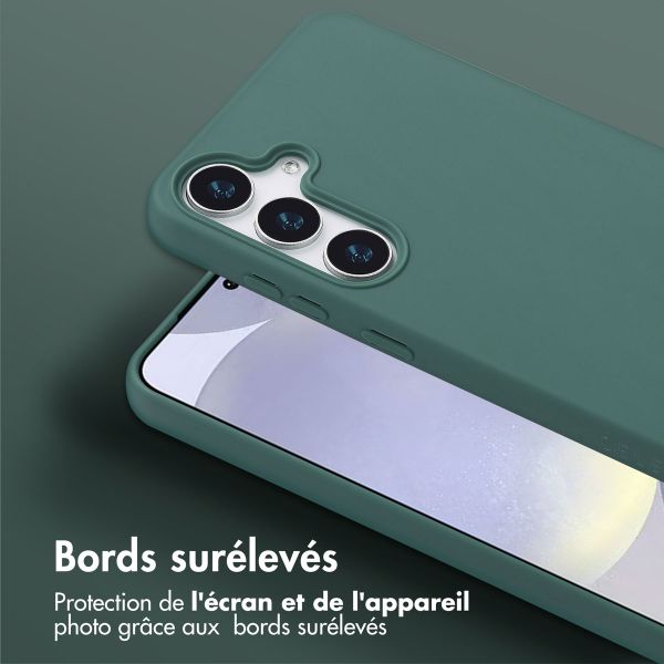 Selencia Coque design en silicone avec cordon Samsung Galaxy S25 Plus - Vert foncé